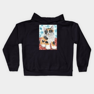 Cute  Calico kitten cat art Kids Hoodie